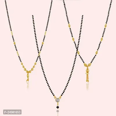 Stylish Alloy Multicoloured Mangalsutra For Women Pack Of 3