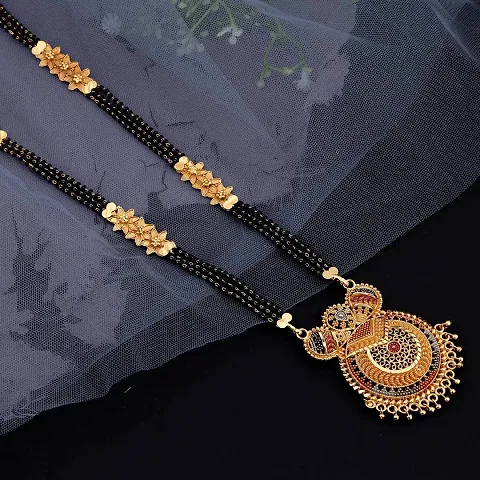 Stylish Brass Multi-coloured Mangalsutra For Women