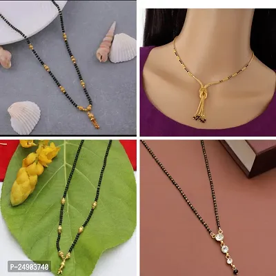 Stylish Brass Golden Mangalsutra For Women Pack Of 4