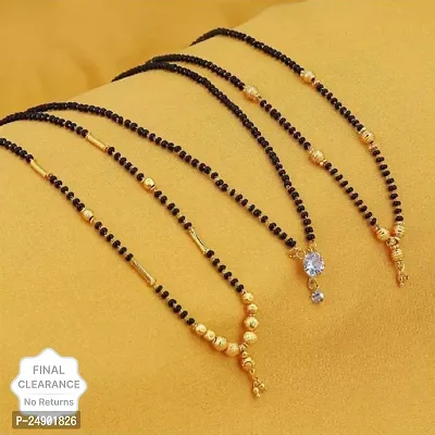 Stylish Brass Multicoloured Mangalsutra For Women Pack Of 3-thumb0
