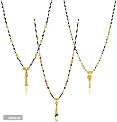 Stylish Alloy Multicoloured Mangalsutra For Women Pack Of 3