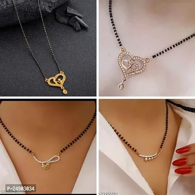 Stylish Brass Golden Mangalsutra For Women Pack Of 4