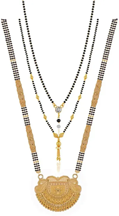 Stylish Brass Mangalsutra For Women Pack Of 3