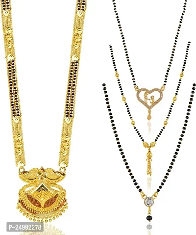 Stylish Brass Golden Mangalsutra For Women Pack Of 4