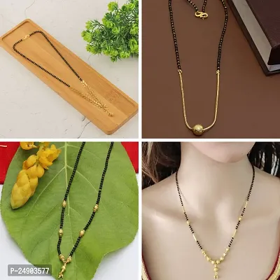 Stylish Brass Multicoloured Mangalsutra For Women Pack Of 4