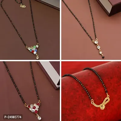 Stylish Brass Golden Mangalsutra For Women Pack Of 4