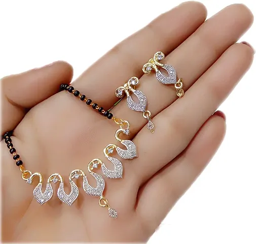 American Diamond Studded Mangalsutra Set