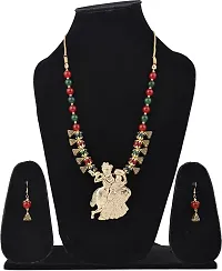 Alloy Gold plated Maroon   Green Jewellery Set   Pack of 3-thumb1