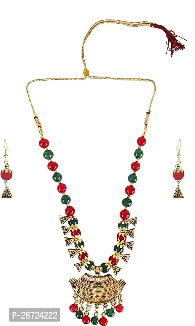 Alloy Gold plated Red   Green Jewellery Set   Pack of 3-thumb3