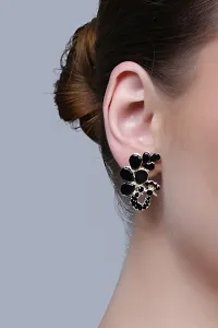 DEGHLAM DEGHLAM Alloy Black Earrings stone For Women  Girls Brass Drops  Danglers Cubic Zirconia Alloy Stud Earring-thumb3