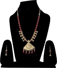 Alloy Gold plated Maroon Jewellery Set   Pack of 3-thumb1