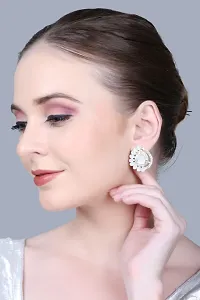 DEGHLAM DEGHLAM Alloy White Earrings stone For Women  Girls Brass Drops  Danglers Cubic Zirconia Alloy Stud Earring-thumb3