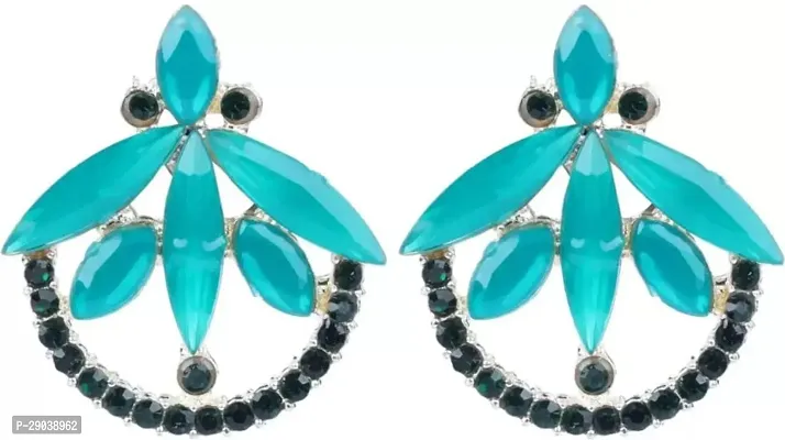 DEGHLAM Eid SpecialRamadan Special Alloy Green Earrings stone Alloy Drops  Danglers-thumb0