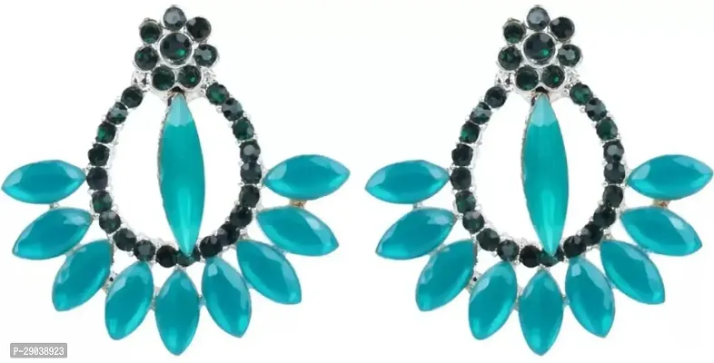 DEGHLAM Eid SpecialRamadan Special Alloy Green Earrings stone Alloy Drops  Danglers-thumb0