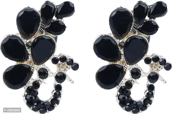 DEGHLAM DEGHLAM Alloy Black Earrings stone For Women  Girls Brass Drops  Danglers Cubic Zirconia Alloy Stud Earring-thumb0