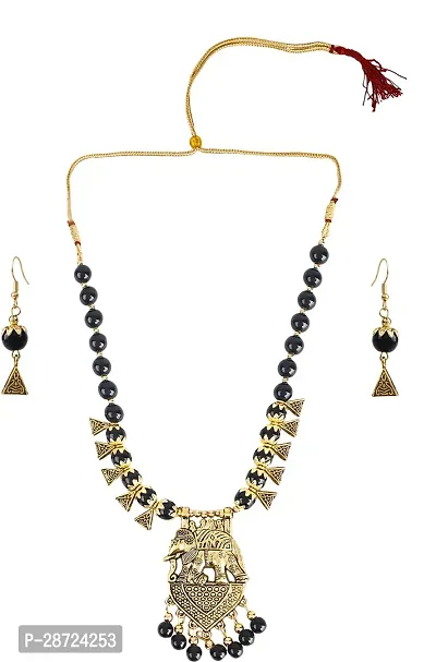 Alloy Gold plated Black Jewellery Set   Pack of 3-thumb3