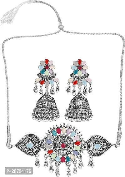 Zinc Silver Multicolor Jewellery Set   Pack of 3-thumb5