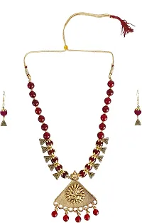 Alloy Gold plated Maroon Jewellery Set   Pack of 3-thumb2