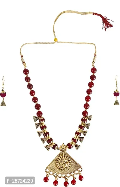 Alloy Gold plated Maroon Jewellery Set   Pack of 3-thumb3