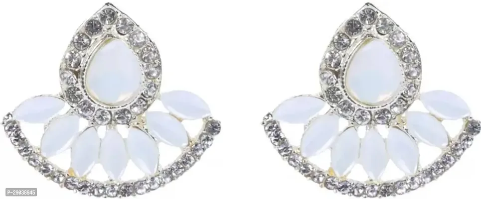 DEGHLAM Eid SpecialRamadan Special Alloy White Earrings stone Alloy Drops  Danglers