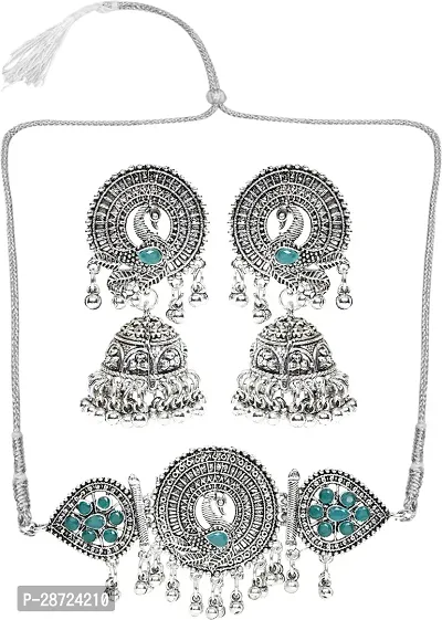 Zinc Silver Green Jewellery Set   Pack of 3-thumb5