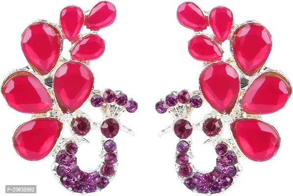 DEGHLAM DEGHLAM Alloy Red Earrings stone For Women  Girls Brass Drops  Danglers Cubic Zirconia Alloy Stud Earring-thumb0