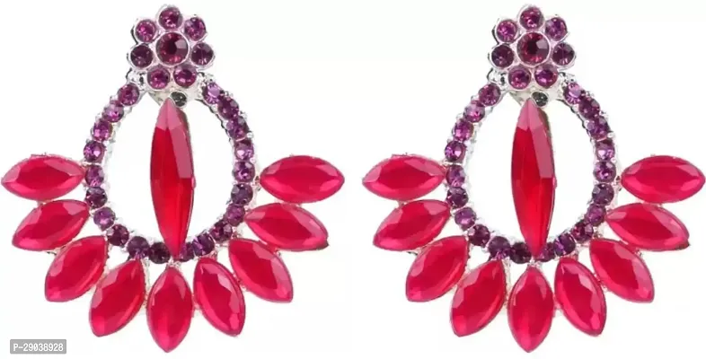 DEGHLAM Eid SpecialRamadan Special Alloy Red Earrings stone Alloy Drops  Danglers