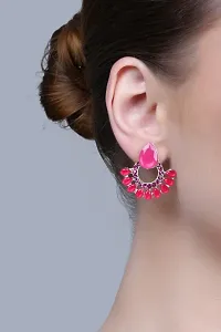 Trendy Pink Alloy Earrings For Women-thumb2