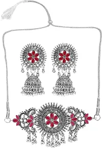 Zinc Silver Maroon Jewellery Set   Pack of 3-thumb4