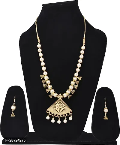 Alloy Gold plated Beige Jewellery Set   Pack of 3-thumb2