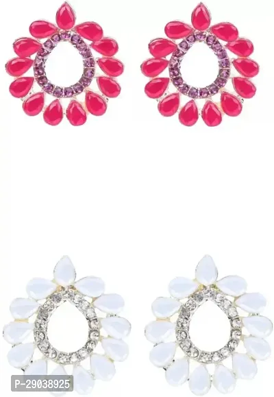 DEGHLAM Eid SpecialRamadan Special Alloy Blue  Pink Earrings stone Alloy Drops  Danglers