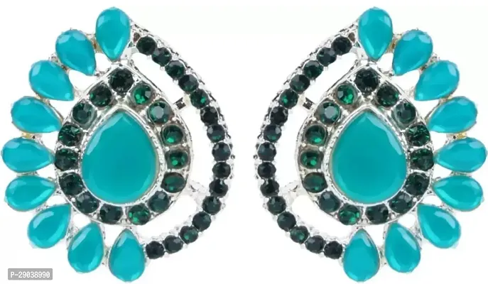 DEGHLAM Eid SpecialRamadan Special Alloy Green Earrings stone Alloy Drops  Danglers-thumb0