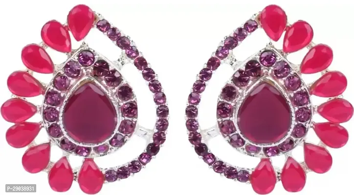 DEGHLAM Eid SpecialRamadan Special Alloy Red Earrings stone Alloy Drops  Danglers-thumb0