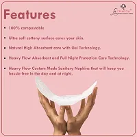 LA CRIMSON BAMBOO FIBER Bio-Degradable Sanitary Napkins With Free Disposable Bags||Size-280mm XL || Pack Of 10 Pads.-thumb3