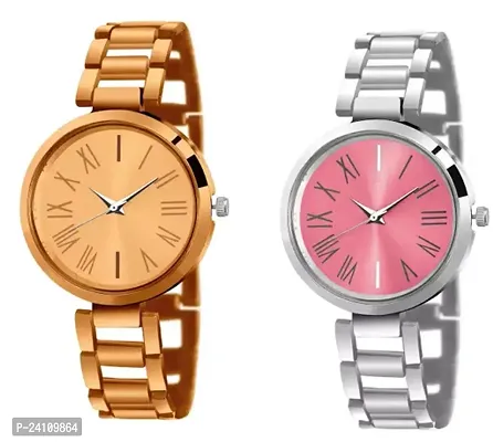 Stylish Metal Watches For Women Pack Of 2