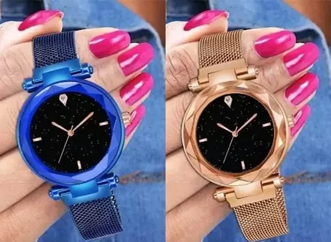 Stylish Metal Analog Watches For Women Pack Of 2