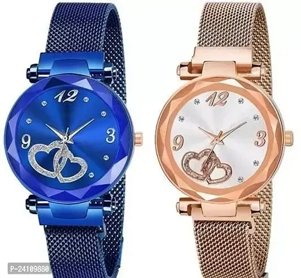 Stylish Metal Watches For Women Pack Of 2-thumb0