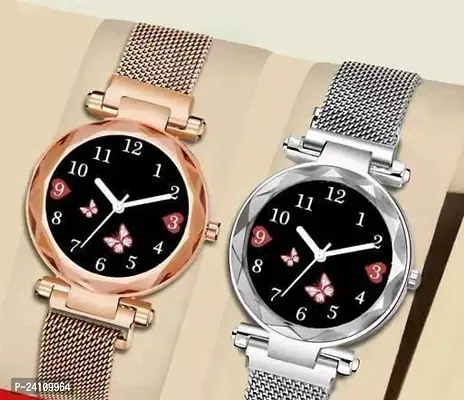 Stylish Metal Watches For Women Pack Of 2-thumb0