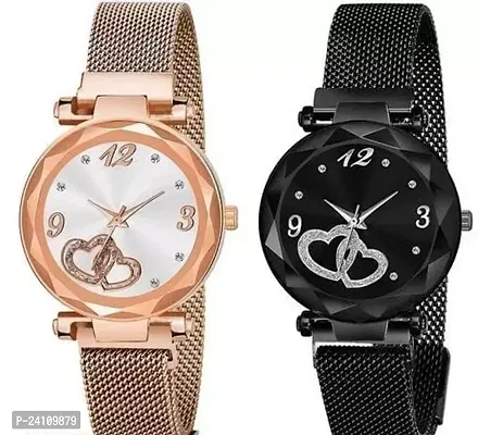 Stylish Metal Watches For Women Pack Of 2