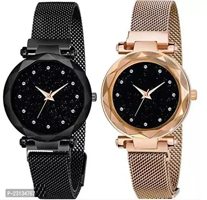 Stylish Alloy Analog Watches For Women Pack Of 2-thumb0