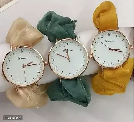 Stylish Fabric Watches For Women Pack Of 3-thumb0