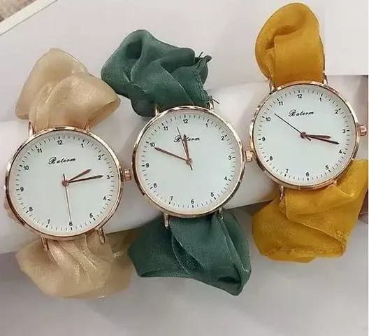 Stylish Silicone Analog Watches For Women Combo