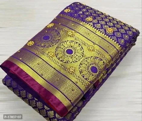 kanjeevaram silk saree with stone work-thumb0