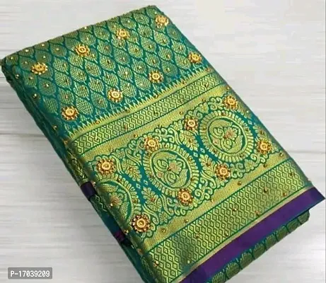 kanjeevaram silk saree with stone work