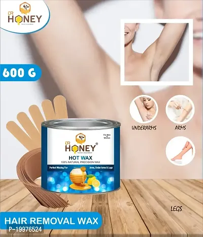 DR HONEY 600 gram hot wax all skin type strip and stick wax for man woman all skin type Hair Removal Wax For Arms, Legs, Chest, Back, and Full Body | Men  Women | Tan Removal | All skin Type (hot)-thumb3