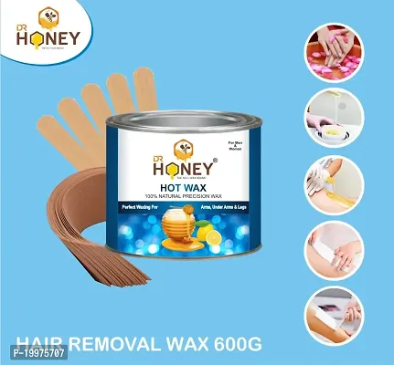 DR HONEY hot wax 600 gram milky and soft wax Hair Removal Wax For Arms, Legs, Chest, Back, and Full Body | Men  Women | Tan Removal | Oily to Normal Skin strip and stick-thumb5