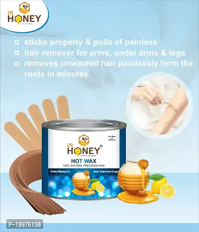 DR HONEY hot wax 600 gram strip and stick Removal Wax For Arms, Chest, Legs, Back, and Full Body-thumb3