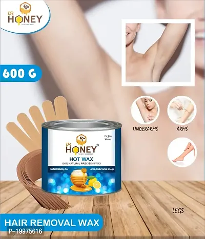 DR HONEY hot wax 600 gram Hair Remover Wax strip and stick for Women, Body  Face Waxing, Natural Ingredients, No Artificial Colors soft wax-thumb3