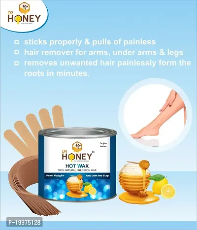 DR HONEY 600 gram Hot wax for man woman all skin type Hair Removal Wax For Arms, Legs, Chest, Back, and Full Body | Men  Women | Tan Removal | All skin Type (hot)-thumb2