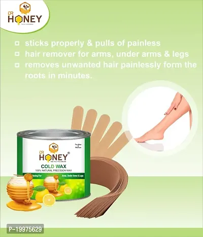 DR HONEY wax 599 gram cold wax Hair Removal Wax For Arms, Legs, Chest, Back, and Full Body | Men  Women | Tan Removal | All skin Type suitable for sensitive  dry skin strip and stick-thumb3